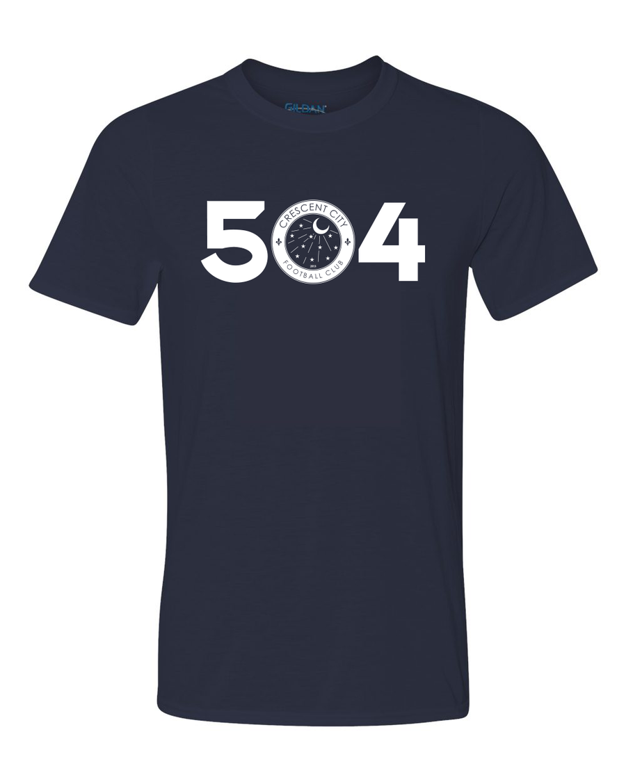 Crescent City 504 Short-Sleeve Performance T-Shirt Crescent City Soccer Navy Mens Small - Third Coast Soccer
