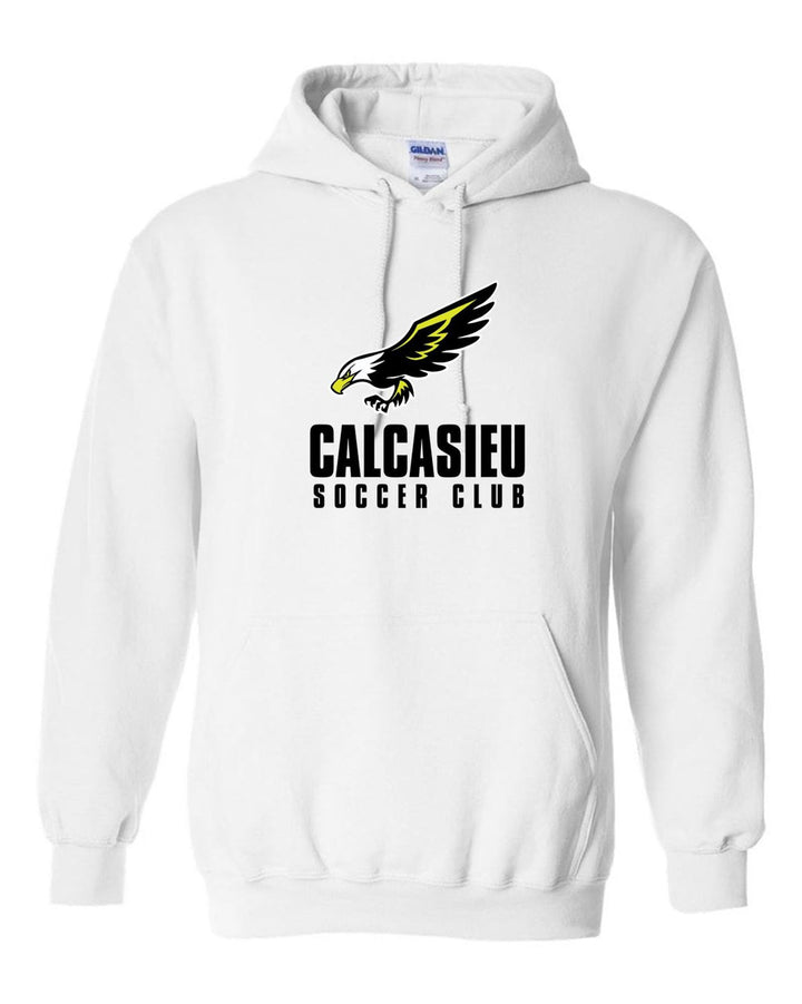 Calcasieu With Eagle Hooded Sweatshirt CSC Spiritwear White Youth Small - Third Coast Soccer