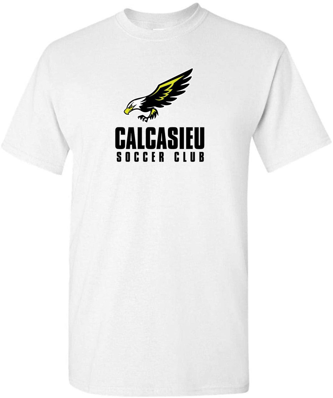Calcasieu with Eagle Short-Sleeve T-Shirt CSC Spiritwear White Mens Small - Third Coast Soccer