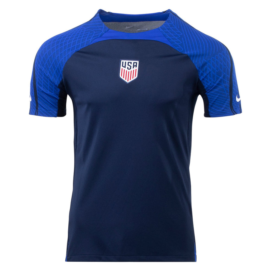 Nike USMNT Strike SS Training Top 2022 International Replica Closeout Mens Small Obsidian/Bright Blue/White - Third Coast Soccer