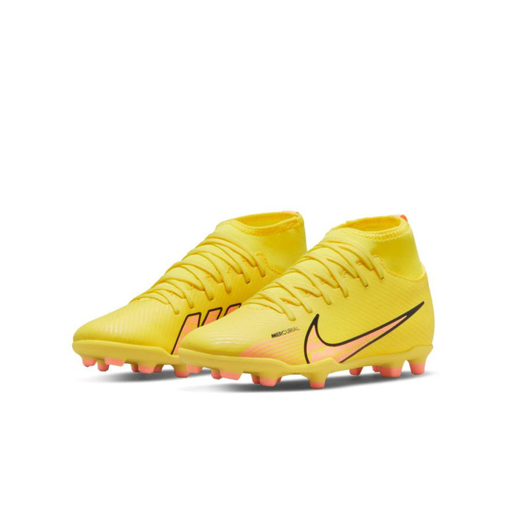 Nike Junior Mercurial Superfly 9 Club FG - Yellow Strike/Sunset Glow Youth Footwear Youth 1 Yellow Strike/Sunset Glow - Third Coast Soccer