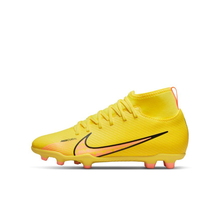 Nike Junior Mercurial Superfly 9 Club FG - Yellow Strike/Sunset Glow Youth Footwear Closeout Youth 2 Yellow Strike/Sunset Glow - Third Coast Soccer