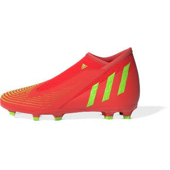 adidas Junior Predator Edge.3 Laceless FG - Solar Red/Solar Green/Black Youth Footwear Closeout Solar Red/Solar Green/Black Youth 2.5 - Third Coast Soccer