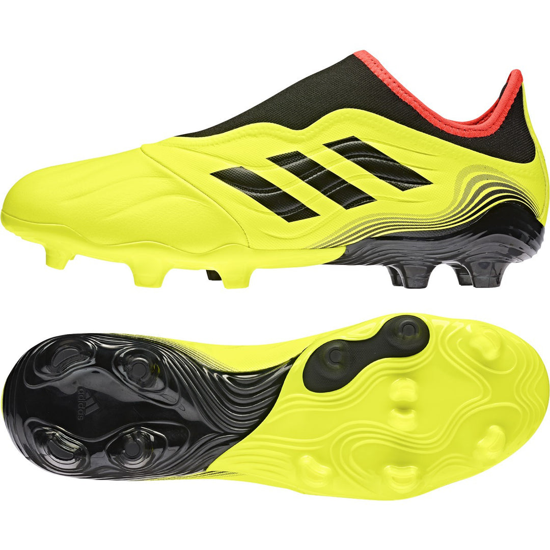 adidas Copa Sense.3 Laceless FG - Solar Yellow/Black/Solar Red Men's Footwear Closeout   - Third Coast Soccer