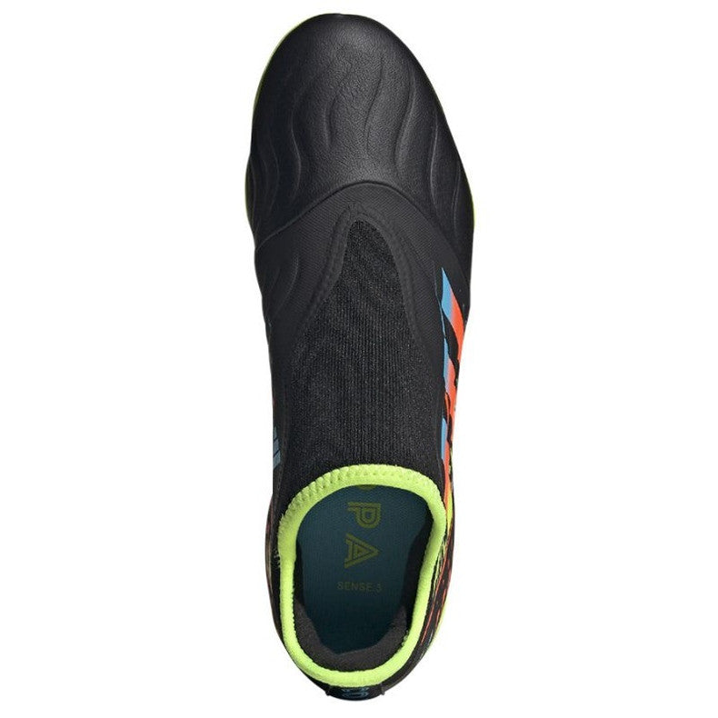 adidas Copa Sense .3 Laceless FG - Core Black/Cyan/Solar Yellow Men's Footwear Closeout   - Third Coast Soccer