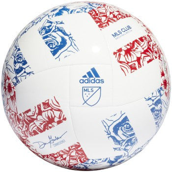 adidas MLS Club Ball - White/Power Blue/College Red Equipment White/Power Blue/Team College Red Size 5 - Third Coast Soccer