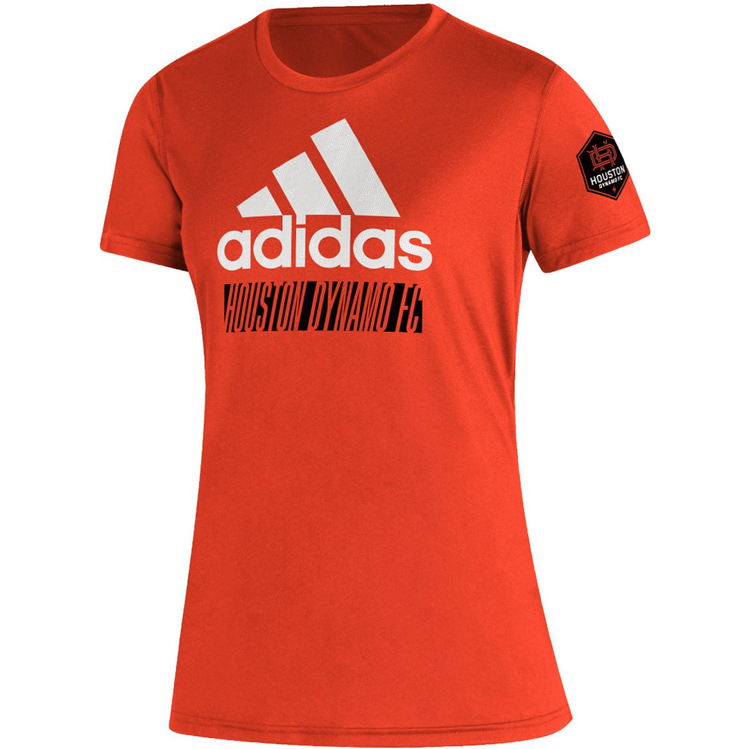 adidas Women's Houston Dynamo Creator Tee T-Shirts Collegiate Orange/Mls-Hdy Womens Small - Third Coast Soccer