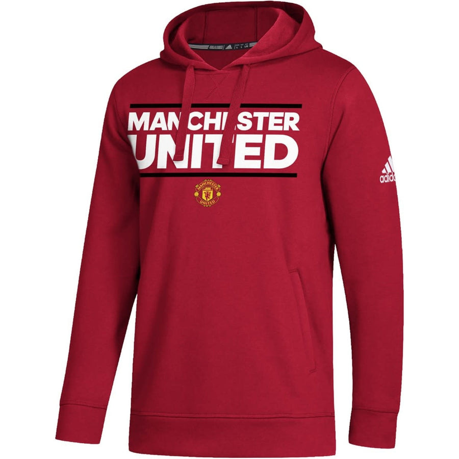 adidas Manchester United Fleece Hoody - Power Red Club Replica Power Red/White Mens Small - Third Coast Soccer