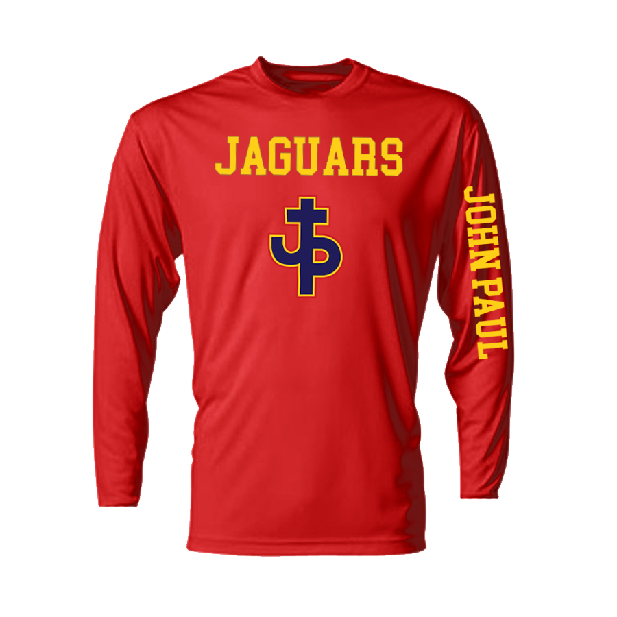 A4 Pjp Men'S Long-Sleeve Performance Crew - Red Or Navy Pope John Paul MENS SMALL RED - Third Coast Soccer
