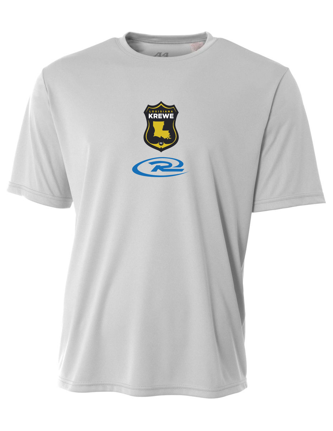 A4 La Krewe-Rush Short-Sleeve Shirt FC - Black, Silver Or White LA KREWE RUSH Silver Mens Small - Third Coast Soccer