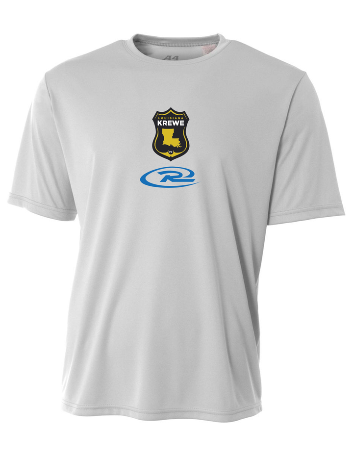 A4 LA Krewe-Rush Short-Sleeve Shirt FC - Black, Silver Or White LA Krewe Rush Spiritwear Silver Mens Small - Third Coast Soccer