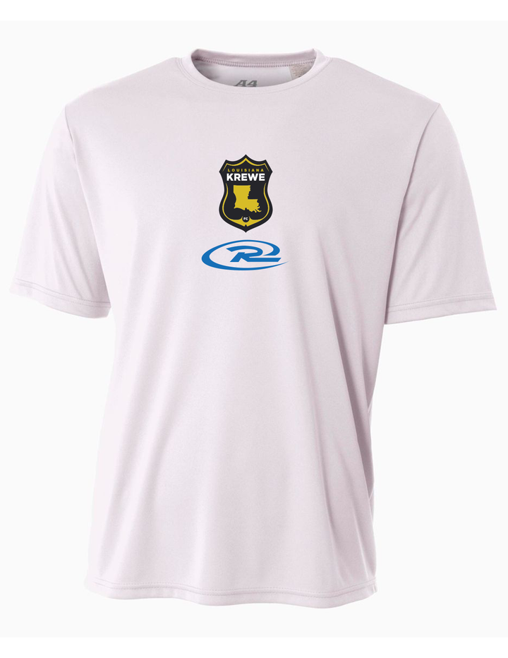 A4 LA Krewe-Rush Short-Sleeve Shirt FC - Black, Silver Or White LA Krewe Rush Spiritwear White Mens Small - Third Coast Soccer