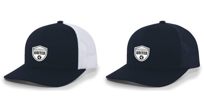 TCS Madisonville United Trucker Hat Madisonville United Spiritwear Navy/Navy Leather Patch - Third Coast Soccer