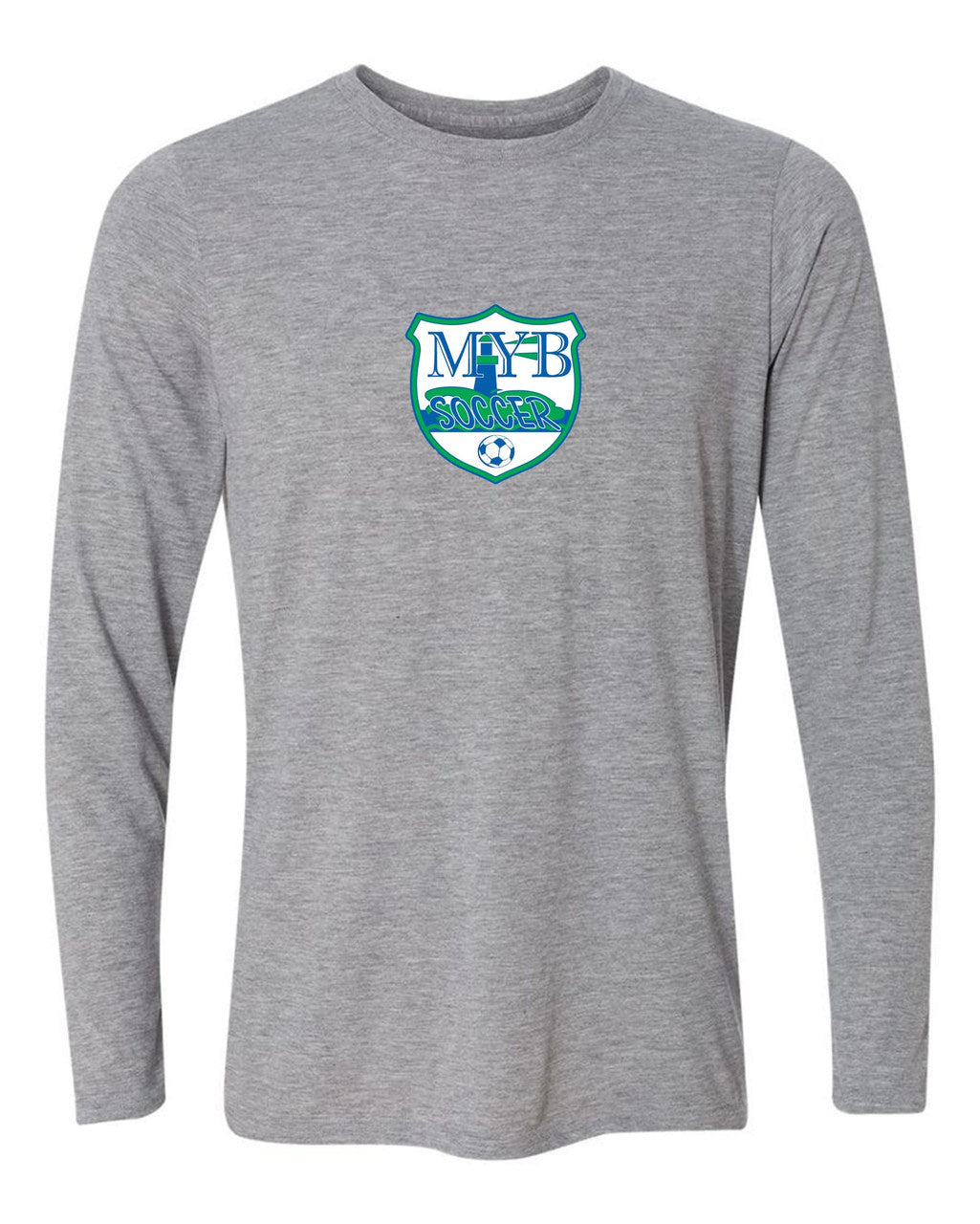 MYB Shield Long-Sleeve T-Shirt - Grey or Royal MYB Spiritwear Sport Grey Mens Small - Third Coast Soccer
