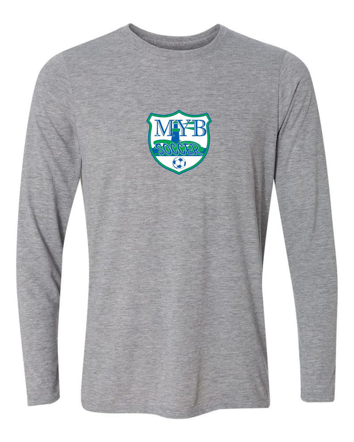 MYB Shield Long-Sleeve T-Shirt - Grey or Royal MYB Spiritwear Sport Grey Mens Small - Third Coast Soccer