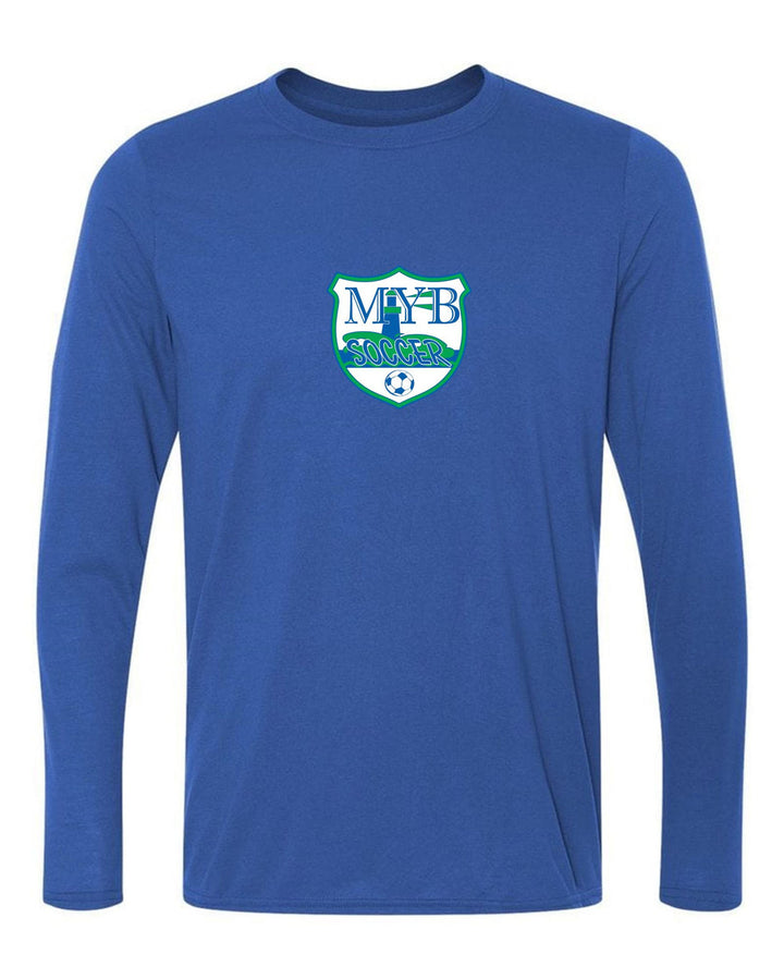 MYB Shield Long-Sleeve T-Shirt - Grey or Royal MYB Spiritwear Forest Green Mens Small - Third Coast Soccer