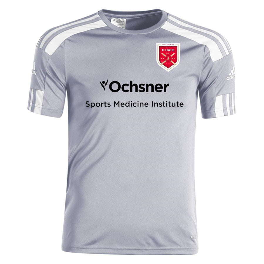 adidas Fire Mens Squadra 21 Jersey - Light Grey Louisiana Fire 2022-2024 Mens Small Team Light Grey/White - Third Coast Soccer