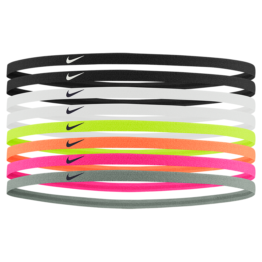 Nike Skinny Headbands 8 Pack Player Accessories Black/White  - Third Coast Soccer