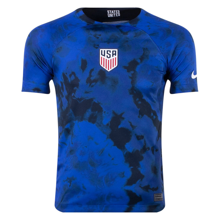 Nike USMNT Youth USA Away Jersey 2022 International Replica Closeout Bright Blue/White Youth X-Small - Third Coast Soccer