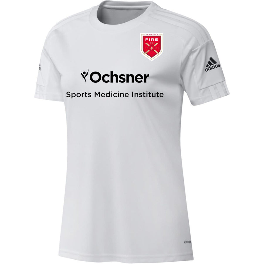 adidas Fire Womens Squadra 21 Jersey - White Louisiana Fire 2022-2024 Womens X-Small White/White - Third Coast Soccer