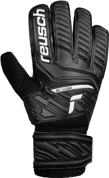 reusch Junior Attrakt Solid Finger Support Goalkeeper Glove Gloves Black/White 5 - Third Coast Soccer