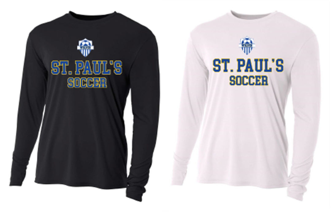 A4 St. Paul's Cooling Performance Crew Long-sleeve Shirt - Black or White St. Pauls 24   - Third Coast Soccer