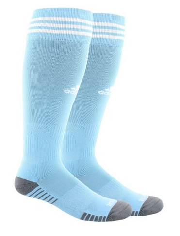 adidas LATDP Copa Zone Cushion Sock - Light Blue LATDP Girls 24-26 Light Blue/White Small - Third Coast Soccer