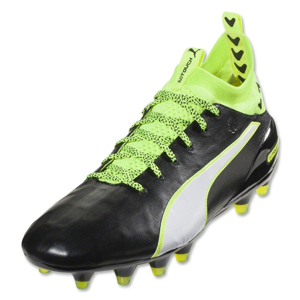 Puma Evotouch 1 FG - Black/White/Safety Yelow Men's Footwear Closeout Black/White/Safety Yellow Mens 7 - Third Coast Soccer