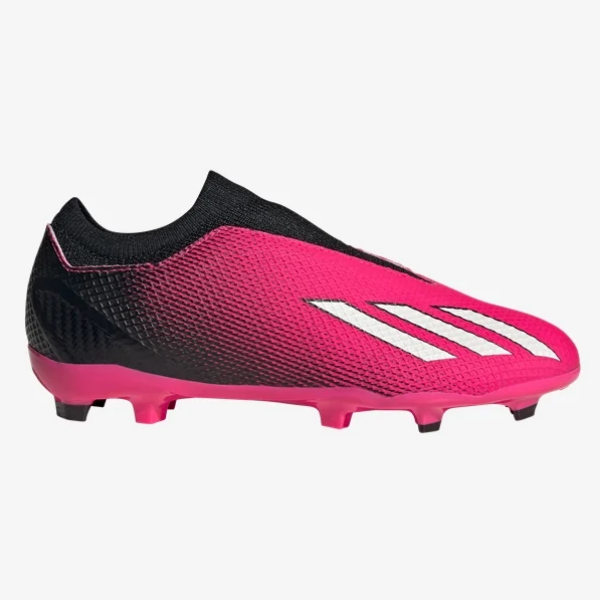adidas Junior X Speedportal.3 Laceless FG - Shock Pink/White/Black Youth Firm Ground   - Third Coast Soccer