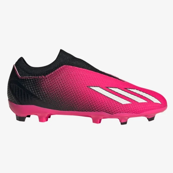 adidas Junior X Speedportal.3 Laceless FG - Shock Pink/White/Black Youth Footwear Closeout   - Third Coast Soccer