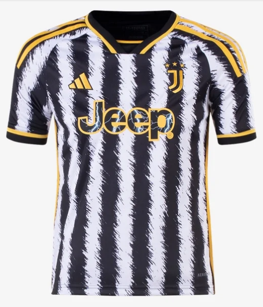 adidas Youth Juventus Home Jersey 23/24 Club Replica Youth Small Black/White - Third Coast Soccer