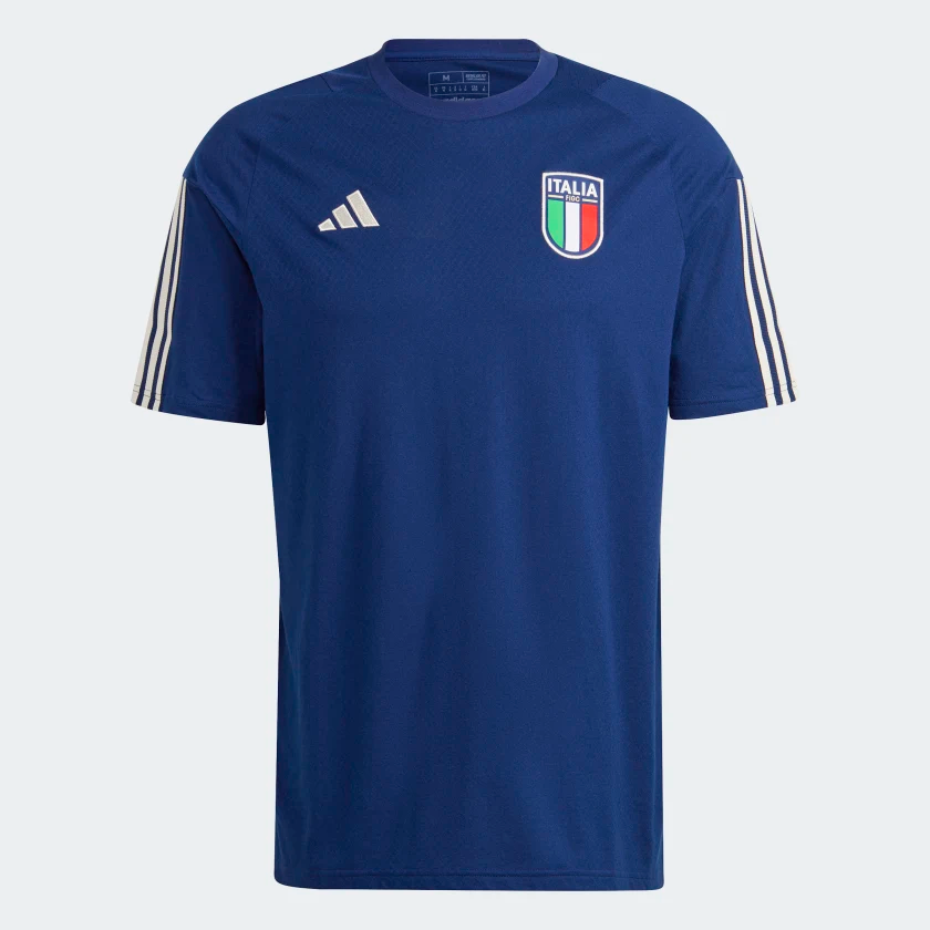 adidas Italy Tiro 23 Cotton Tee International Replica Dark Blue Mens Small - Third Coast Soccer