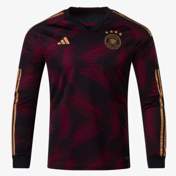 adidas Germany Away Long Sleeve Jersey 2022 International Replica Closeout Black Mens Small - Third Coast Soccer