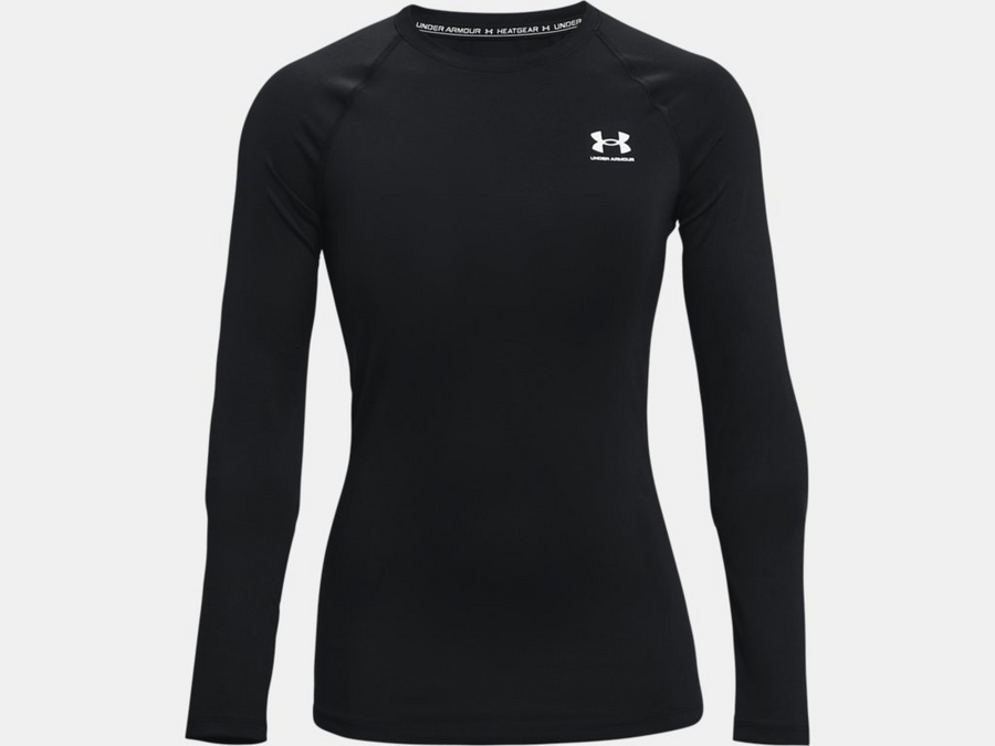 UA Womens Heatgear Compression Long Sleeve - Black Training Wear   - Third Coast Soccer