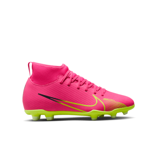 Nike Junior Mercurial Superfly 9 Club - Pink Blast/Volt/Gridiron Youth Footwear   - Third Coast Soccer