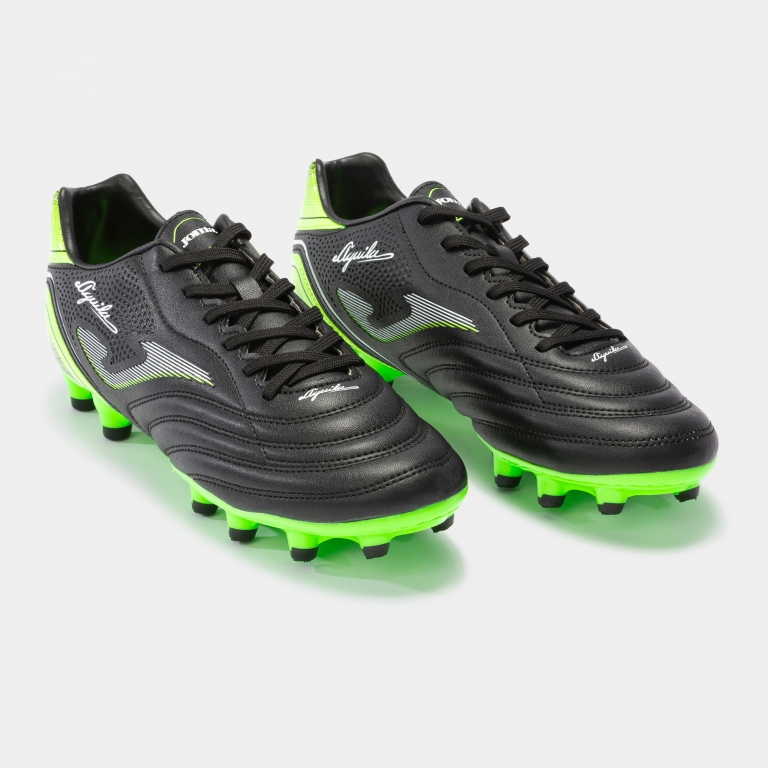 Joma Aguila 2231 FG - Black/Fluor Green Mens Footwear Black/Green Fluor/White Mens 6.5 - Third Coast Soccer