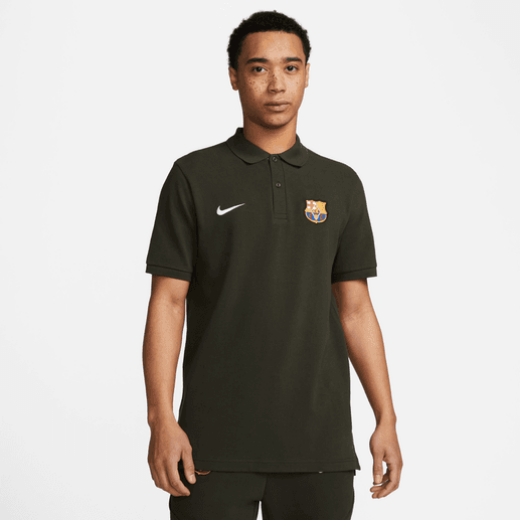 Nike FC Barcelona Pique Polo - Sequoia Club Replica Sequoia/Deep Royal Blue/White Mens Small - Third Coast Soccer