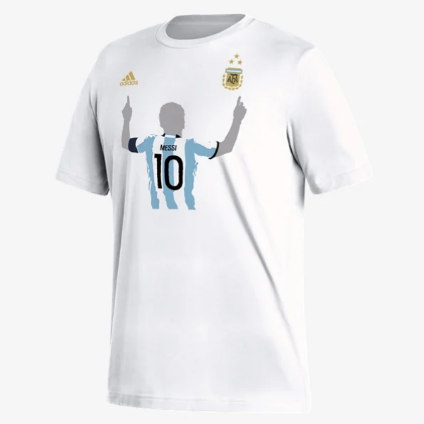 adidas 2022 Winners Lionel Messi Celebration T-Shirt International Replica White Mens Small - Third Coast Soccer