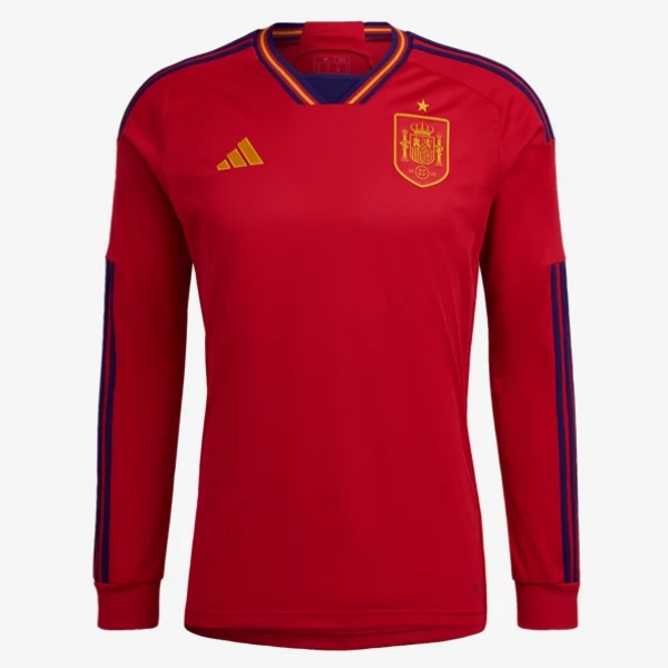 adidas Spain Home Long Sleeve Jersey 2022 International Replica Closeout   - Third Coast Soccer