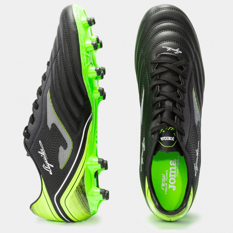 Joma Aguila 2231 FG - Black/Fluor Green Mens Footwear   - Third Coast Soccer