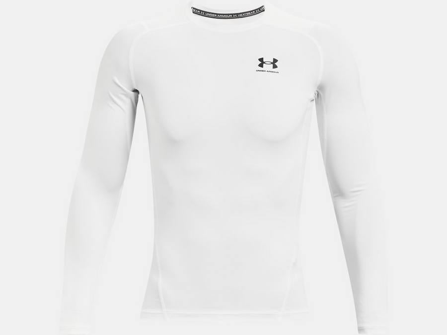 UA Heatgear Compression Long Sleeve - White Training Wear   - Third Coast Soccer