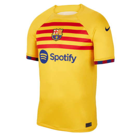 Nike FC Barcelona Fourth Jersey 23/24 Club Replica Amarillo/University Red/Royal Mens Small - Third Coast Soccer