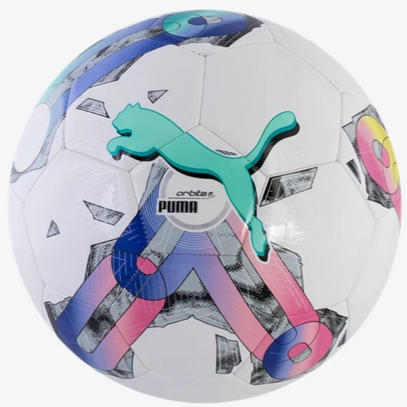 Puma Orbita 6 MS Ball - White/Multicolor Equipment White/Multicolor Size 5 - Third Coast Soccer