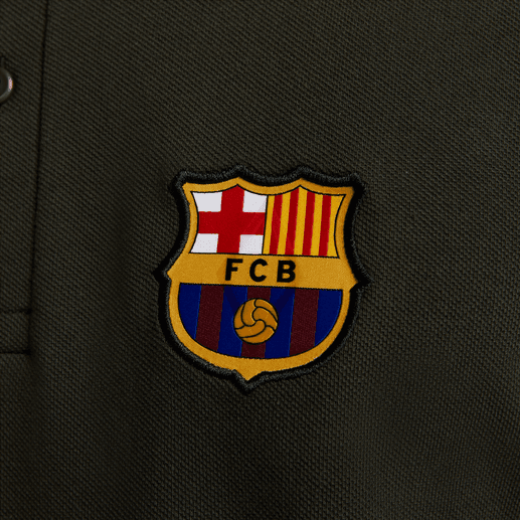 Nike FC Barcelona Pique Polo - Sequoia Club Replica Sequoia/Deep Royal Blue/White Mens Medium - Third Coast Soccer