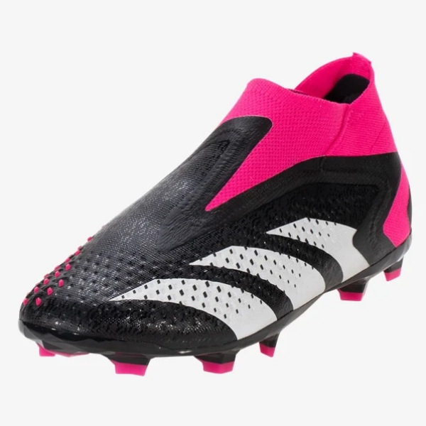 adidas Jr Predator Accuracy+ FG - Black/White/Shock Pink Youth Footwear Youth 1 Black/White/Team Shock Pink - Third Coast Soccer