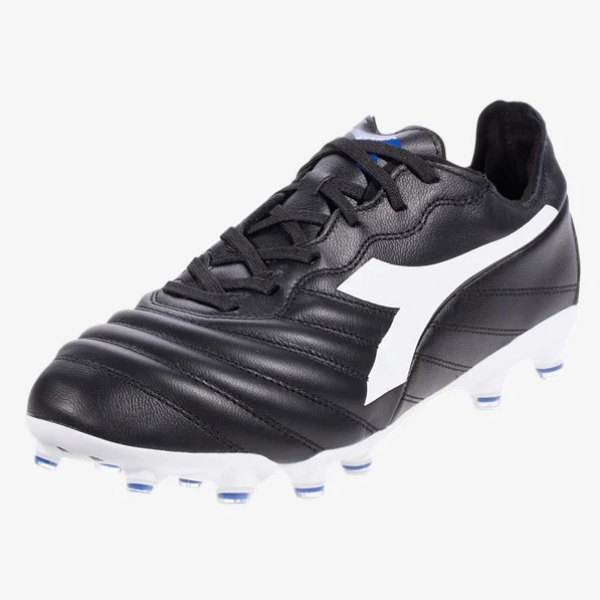Diadora Brasil Elite LT LP - Black/White Men's Footwear MENS 6.5 BLACK/WHITE/ROYAL BLUE - Third Coast Soccer