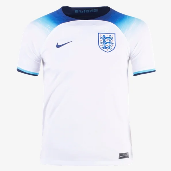 Nike England Youth Home Jersey 2022 International Replica Closeout YOUTH SMALL WHITE/BLUE FURY/BLUE VOID - Third Coast Soccer