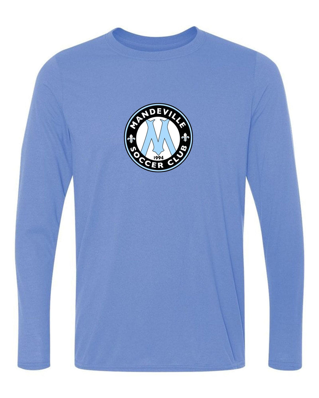 MSC Shield Long-Sleeve T-Shirt - Black, Grey Or Light Blue MSC Spiritwear Carolina Blue Youth Small - Third Coast Soccer