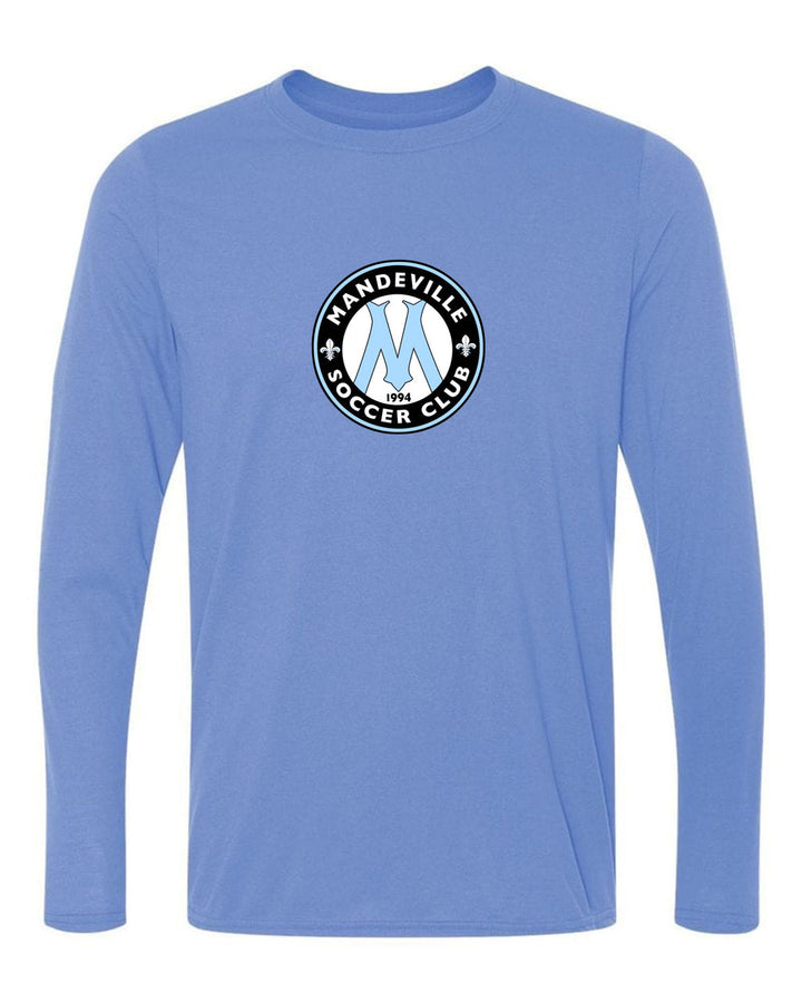 MSC Shield Long-Sleeve T-Shirt - Black, Grey Or Light Blue MSC Spiritwear Carolina Blue Youth Small - Third Coast Soccer