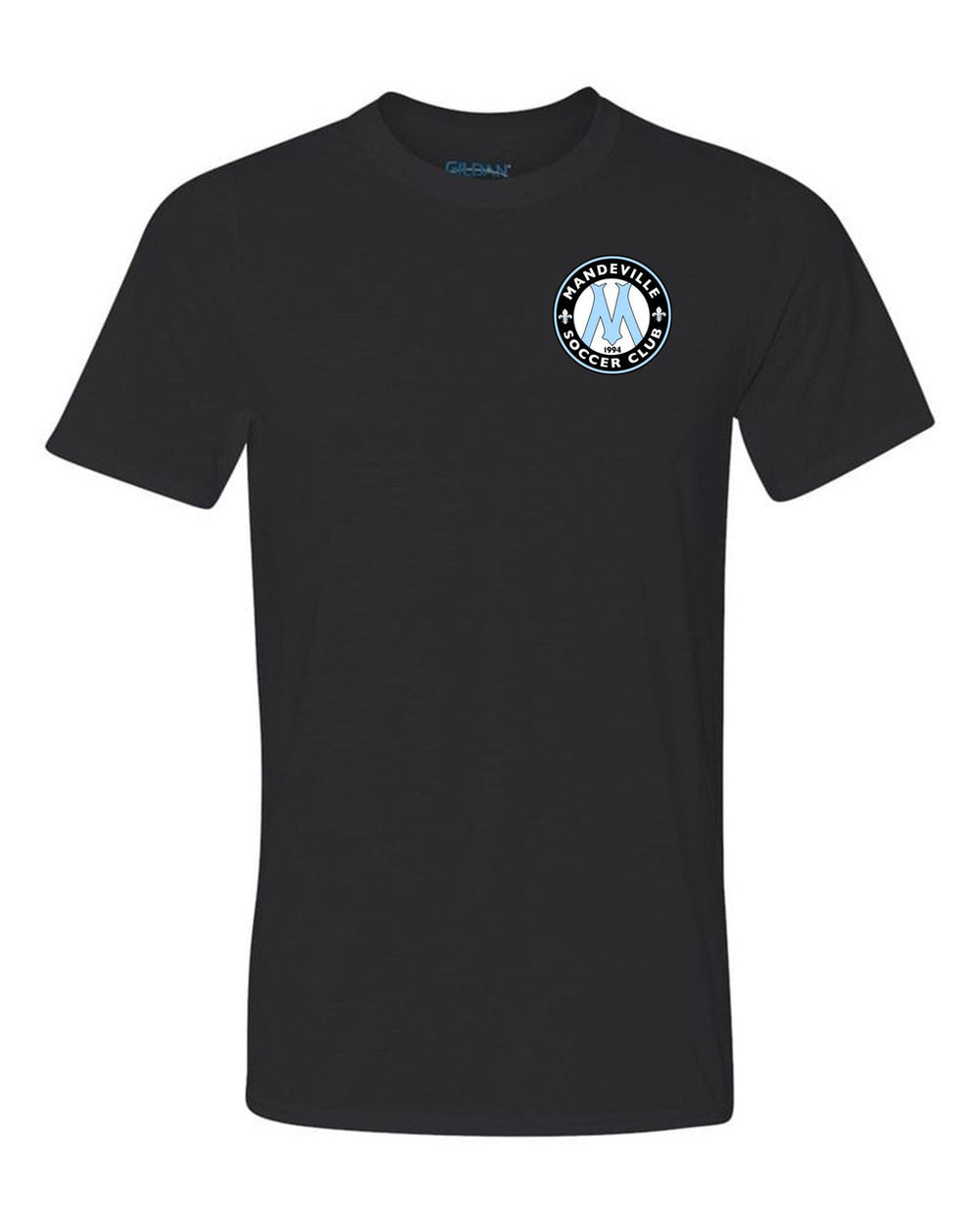 MSC Shield Short Sleeve T-Shirt - Black, Grey Or Light Blue MSC Spiritwear Black Left Chest 3.5" - Third Coast Soccer